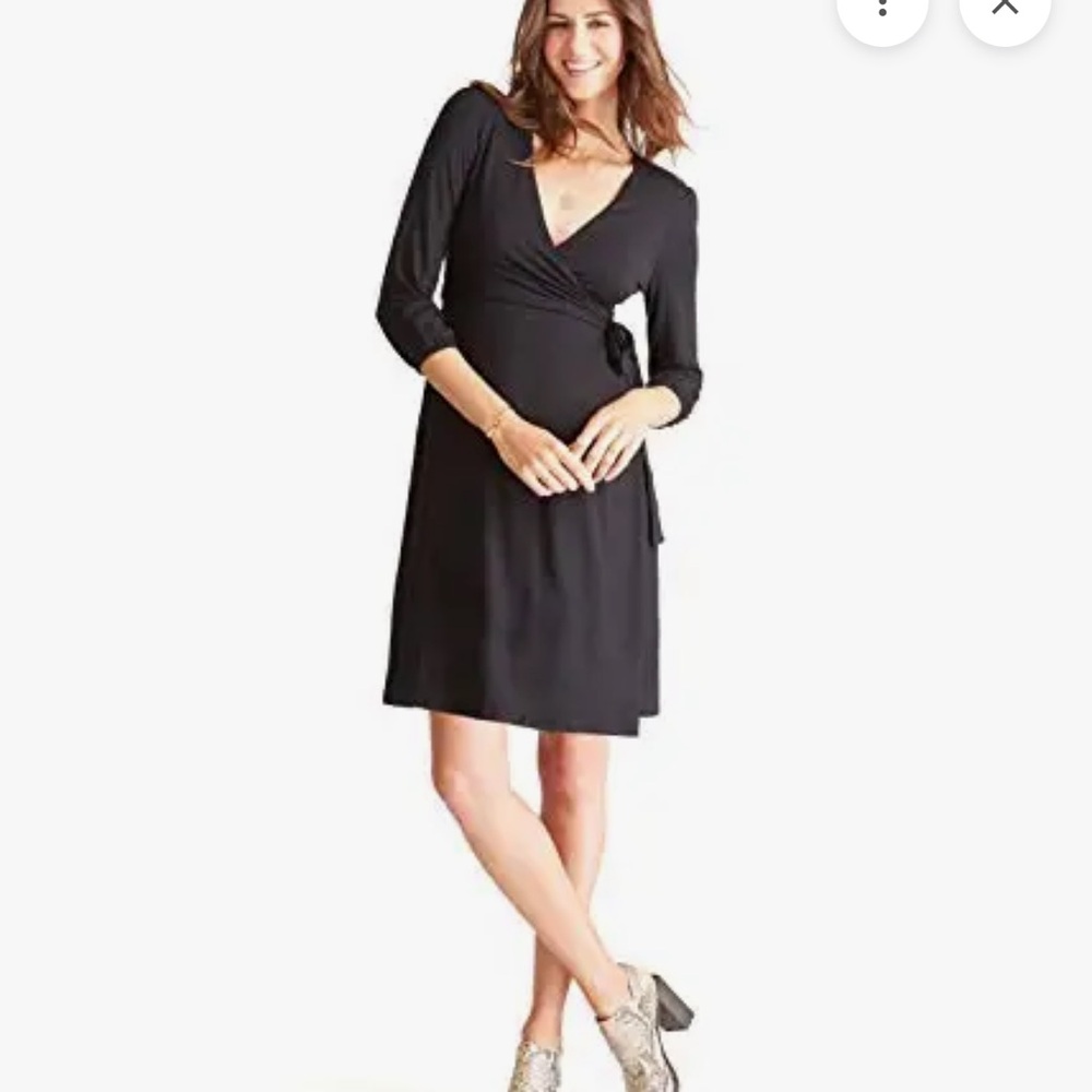 Ingrid & Isabel Navy Blue Maternity / Nursing Wrap Dress
